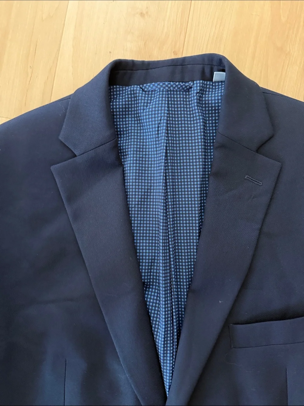 MICHAEL KOHRS MENS NAVY BLUE BLAZER 2-BUTTON SINGLE BREASTED CLOSURE POCKETS 42L